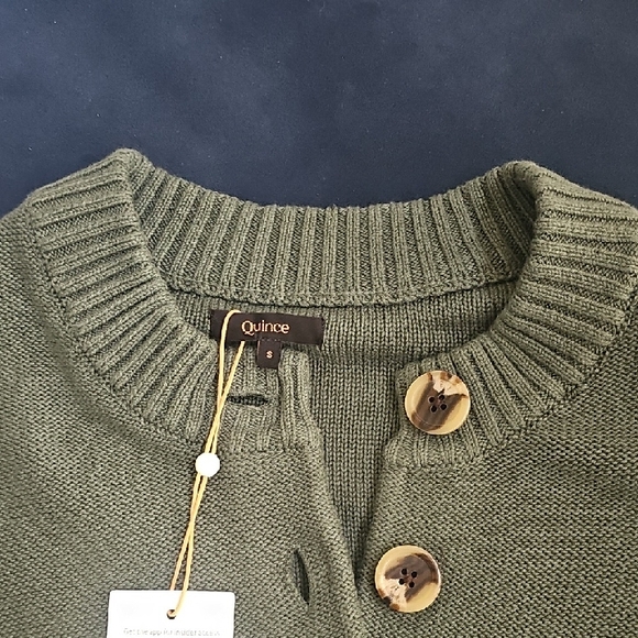 Quince Teal Button-Up Cardigan - Picture 5 of 8